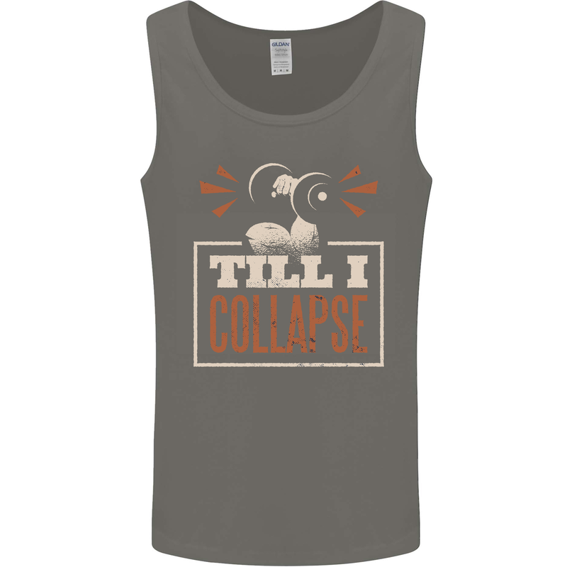 Till I collapse Gym Training Bodybuilding Mens Vest Tank Top Charcoal
