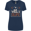 Till I collapse Gym Training Bodybuilding Womens Wider Cut T-Shirt Navy Blue