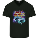 Time Travel Machine Funny 80's Movie Mens V-Neck Cotton T-Shirt Black