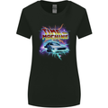 Time Travel Machine Funny 80's Movie Womens Wider Cut T-Shirt Black