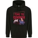 Time to Summon Cats Let's Summon Demons Childrens Kids Hoodie Black