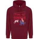 Time to Summon Cats Let's Summon Demons Childrens Kids Hoodie Maroon