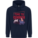 Time to Summon Cats Let's Summon Demons Childrens Kids Hoodie Navy Blue