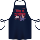 Time to Summon Cats Let's Summon Demons Cotton Apron 100% Organic Navy Blue