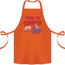 Time to Summon Cats Let's Summon Demons Cotton Apron 100% Organic Orange