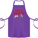 Time to Summon Cats Let's Summon Demons Cotton Apron 100% Organic Purple