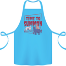 Time to Summon Cats Let's Summon Demons Cotton Apron 100% Organic Turquoise