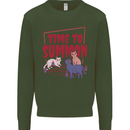 Time to Summon Cats Let's Summon Demons Kids Sweatshirt Jumper Forest Green
