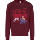 Time to Summon Cats Let's Summon Demons Kids Sweatshirt Jumper Maroon