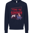 Time to Summon Cats Let's Summon Demons Kids Sweatshirt Jumper Navy Blue