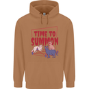 Time to Summon Cats Let's Summon Demons Mens 80% Cotton Hoodie Caramel Latte