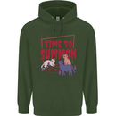 Time to Summon Cats Let's Summon Demons Mens 80% Cotton Hoodie Forest Green