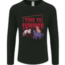 Time to Summon Cats Let's Summon Demons Mens Long Sleeve T-Shirt Black