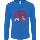 Time to Summon Cats Let's Summon Demons Mens Long Sleeve T-Shirt Royal Blue