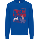 Time to Summon Cats Let's Summon Demons Mens Sweatshirt Jumper Royal Blue