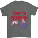 Time to Summon Cats Let's Summon Demons Mens T-Shirt Cotton Gildan Charcoal