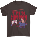 Time to Summon Cats Let's Summon Demons Mens T-Shirt Cotton Gildan Dark Chocolate