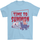 Time to Summon Cats Let's Summon Demons Mens T-Shirt Cotton Gildan Light Blue