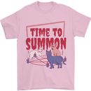 Time to Summon Cats Let's Summon Demons Mens T-Shirt Cotton Gildan Light Pink