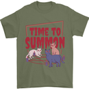 Time to Summon Cats Let's Summon Demons Mens T-Shirt Cotton Gildan Military Green
