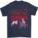 Time to Summon Cats Let's Summon Demons Mens T-Shirt Cotton Gildan Navy Blue