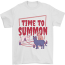 Time to Summon Cats Let's Summon Demons Mens T-Shirt Cotton Gildan White