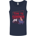 Time to Summon Cats Let's Summon Demons Mens Vest Tank Top Navy Blue