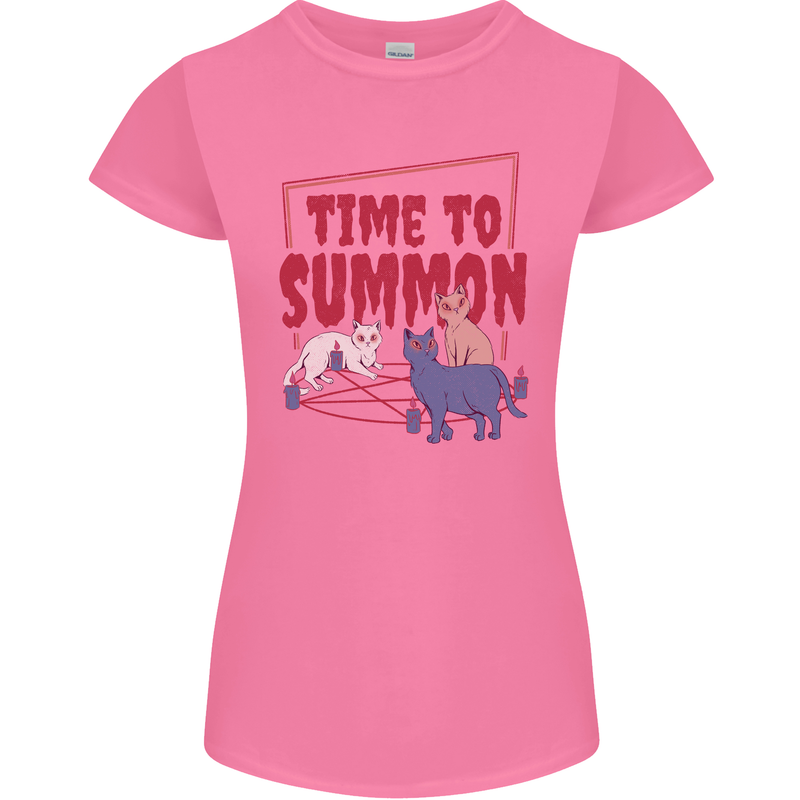 Time to Summon Cats Let's Summon Demons Womens Petite Cut T-Shirt Azalea