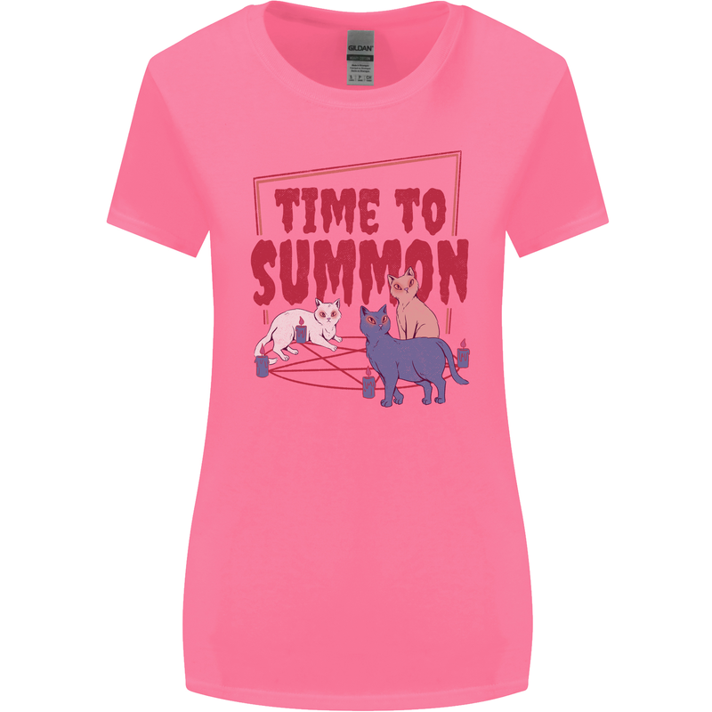 Time to Summon Cats Let's Summon Demons Womens Wider Cut T-Shirt Azalea