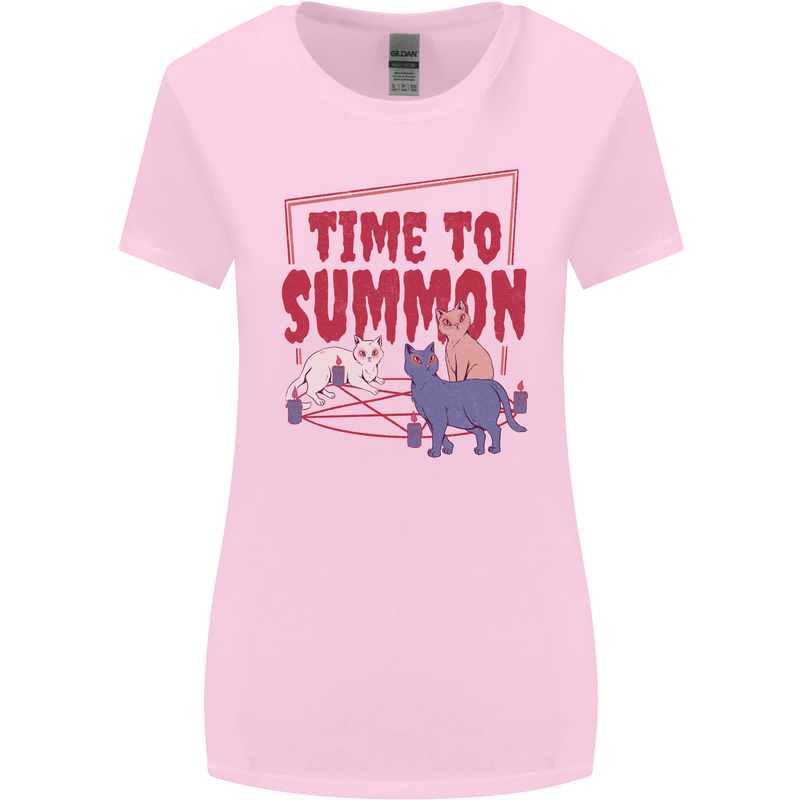 Time to Summon Cats Let's Summon Demons Womens Wider Cut T-Shirt Light Pink