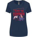 Time to Summon Cats Let's Summon Demons Womens Wider Cut T-Shirt Navy Blue