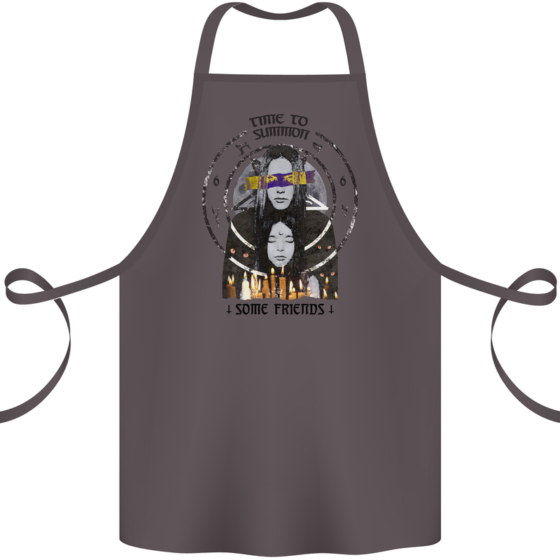Time to Summon Some Friends Ouija Board Cotton Apron 100% Organic Dark Grey