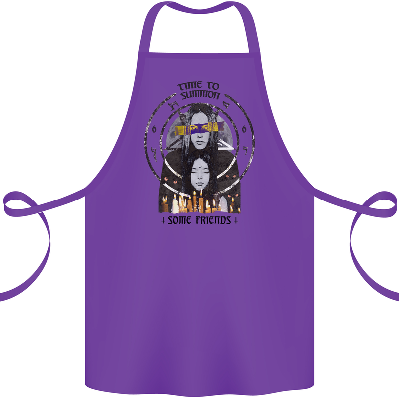 Time to Summon Some Friends Ouija Board Cotton Apron 100% Organic Purple