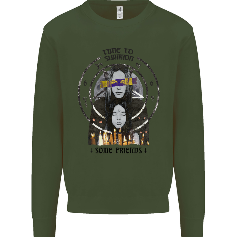 Time to Summon Some Friends Ouija Board Kids Sweatshirt Jumper Forest Green