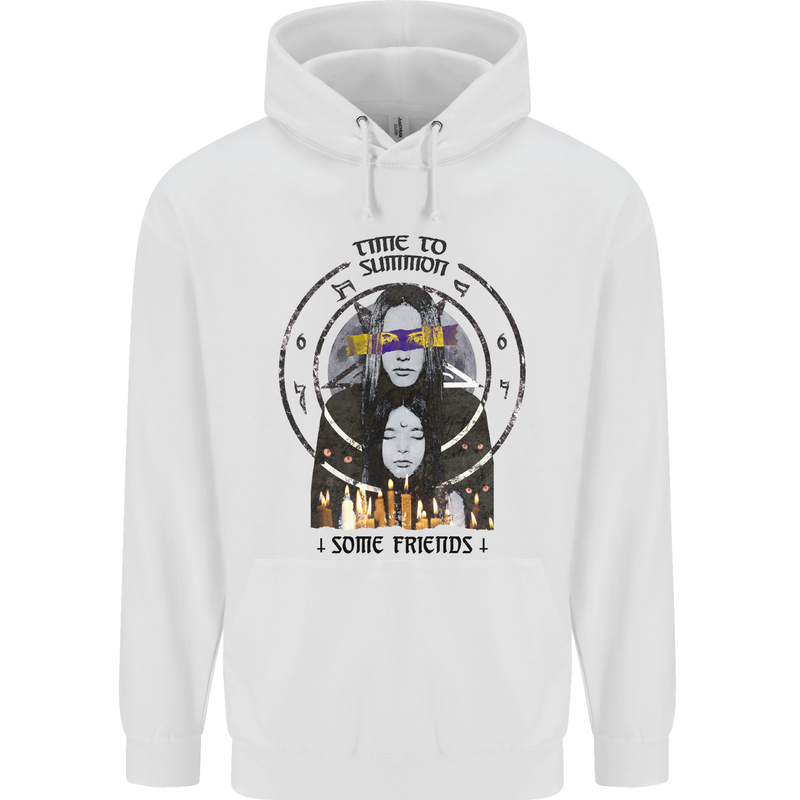 Time to Summon Some Friends Ouija Board Mens 80% Cotton Hoodie White