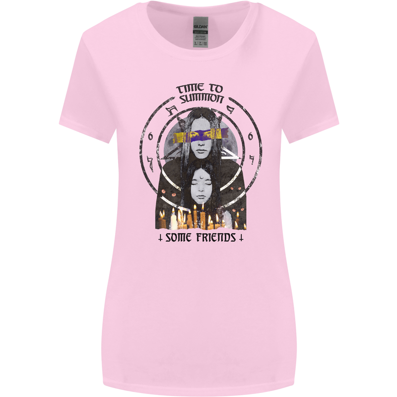 Time to Summon Some Friends Ouija Board Womens Wider Cut T-Shirt Light Pink