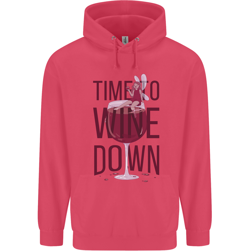 Time to Wine Down Funny Alcohol Childrens Kids Hoodie Heliconia