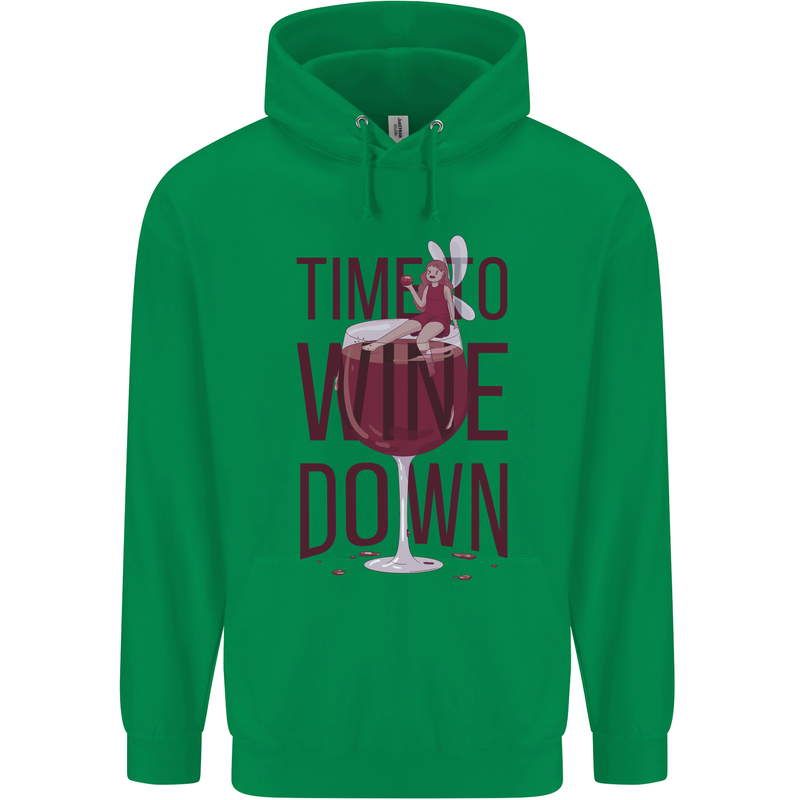Time to Wine Down Funny Alcohol Childrens Kids Hoodie Irish Green