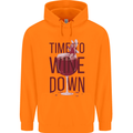 Time to Wine Down Funny Alcohol Childrens Kids Hoodie Orange