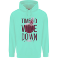 Time to Wine Down Funny Alcohol Childrens Kids Hoodie Peppermint
