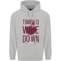 Time to Wine Down Funny Alcohol Childrens Kids Hoodie Sports Grey