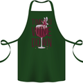Time to Wine Down Funny Alcohol Cotton Apron 100% Organic Forest Green