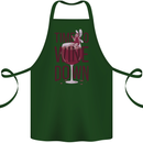 Time to Wine Down Funny Alcohol Cotton Apron 100% Organic Forest Green