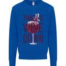 Time to Wine Down Funny Alcohol Kids Sweatshirt Jumper Royal Blue
