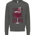 Time to Wine Down Funny Alcohol Kids Sweatshirt Jumper Storm Grey