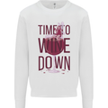 Time to Wine Down Funny Alcohol Kids Sweatshirt Jumper White