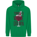 Time to Wine Down Funny Alcohol Mens 80% Cotton Hoodie Irish Green