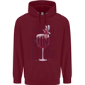Time to Wine Down Funny Alcohol Mens 80% Cotton Hoodie Maroon