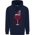Time to Wine Down Funny Alcohol Mens 80% Cotton Hoodie Navy Blue