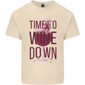 Time to Wine Down Funny Alcohol Mens Cotton T-Shirt Tee Top Natural